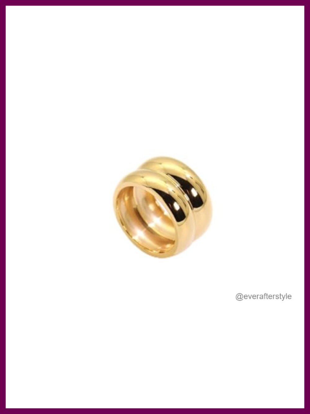 18K Gold Plated Titanium Twin Band Stackable Ring Chunky Minimalist